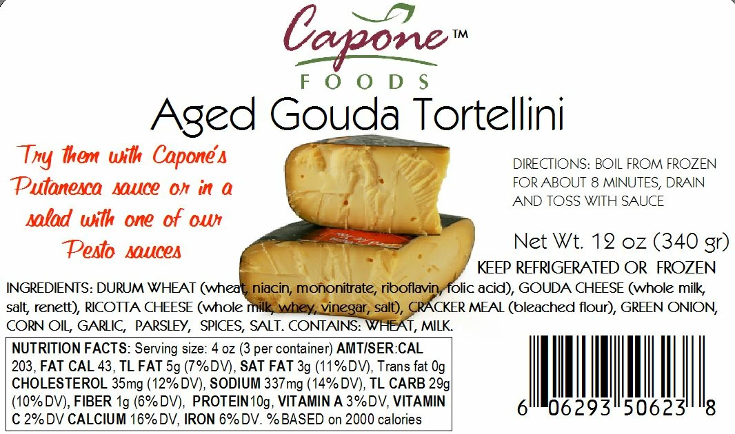 Capone Foods Tortellini - Farmer's Gouda * STORE PICK UP ONLY 2 Capone Foods Tortellini - Farmer's Gouda * STORE PICK UP ONLY