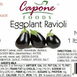 Capone Foods Ravioli - Eggplant * STORE PICK UP ONLY