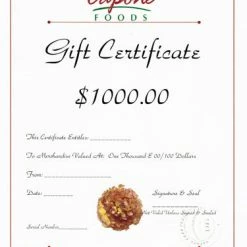 Capone Foods Gift Certificates Gift Certificate ($1000)