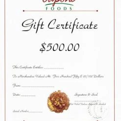 Capone Foods Gift Certificate ($500) Gift Certificates