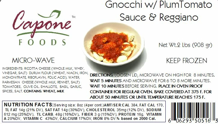 Capone Foods Gnocchi Dinner * STORE PICK UP ONLY 2 Capone Foods Gnocchi Dinner * STORE PICK UP ONLY