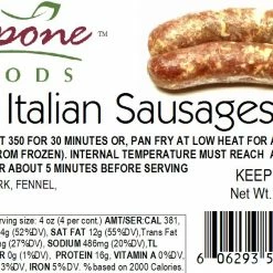 Capone Foods Italian Sausages * STORE PICK UP ONLY