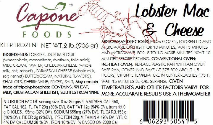 Capone Foods Lobster Mac & Cheese * STORE PICK UP ONLY 2 Capone Foods Lobster Mac & Cheese * STORE PICK UP ONLY
