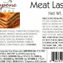 Capone Foods Lasagna - Meat, 6lbs. * STORE PICK UP ONLY