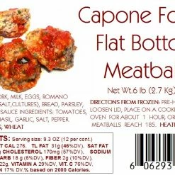 Capone Foods Flat Bottom Meatballs 6 Lbs. * STORE PICK UP ONLY Entrées