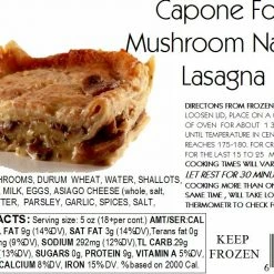 Capone Foods Lasagna - Mushroom Napoleon 6 Lbs. * STORE PICK UP ONLY