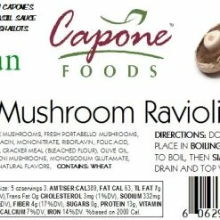 Capone Foods Ravioli - Mushroom, VEGAN (no Meat Or Cheese) * STORE PICK UP ONLY