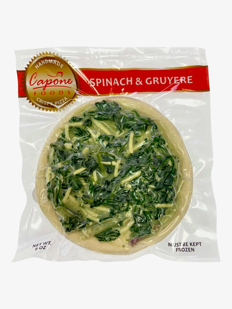 Capone Foods HANDMADE CRISPY PIZZA Spinach And Cave Aged Gruyere * STORE PICK UP ONLY 1 Capone Foods HANDMADE CRISPY PIZZA Spinach And Cave Aged Gruyere * STORE PICK UP ONLY