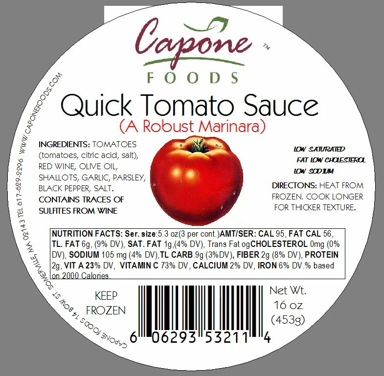 Capone Foods Sauces And Soups Sauce - Quick Tomato * STORE PICK UP ONLY 2 Capone Foods Sauces And Soups Sauce - Quick Tomato * STORE PICK UP ONLY