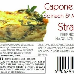 Capone Foods Entrées Spinach And Mushroom Strata * STORE PICK UP ONLY