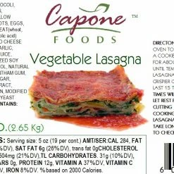 Capone Foods Lasagna - Vegetable, 6 Lbs * STORE PICK UP ONLY